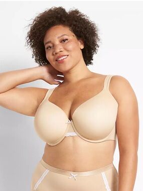 NWT Cacique Extra Soft Lightly Lined Full Coverage Bra 38DD Mocha Minimalist
